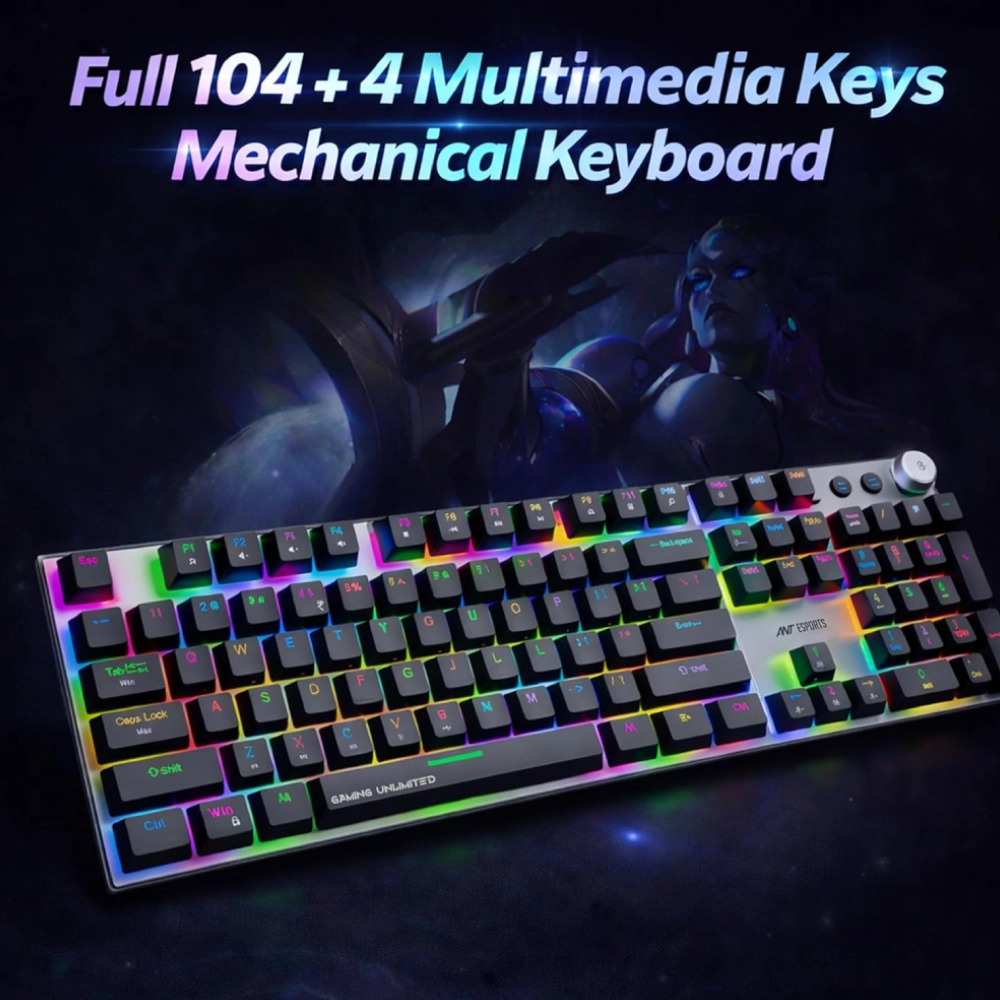 Ant Esports WiFi Mechanical Gaming Keyboard MMK4400 Pro Brown Switches view 3